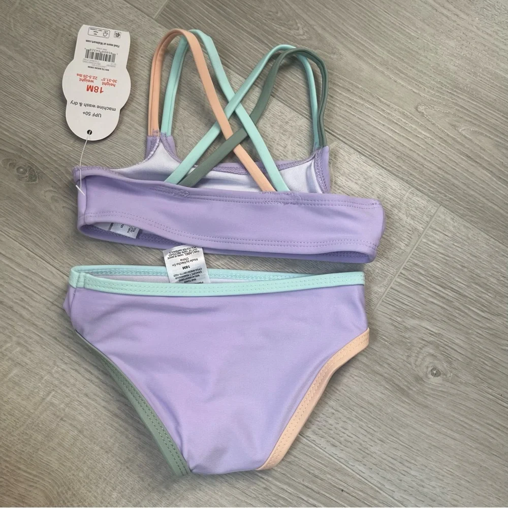 Wonder Nation Baby and Toddler Girl Bikini, 2-Piece, Size 18M
